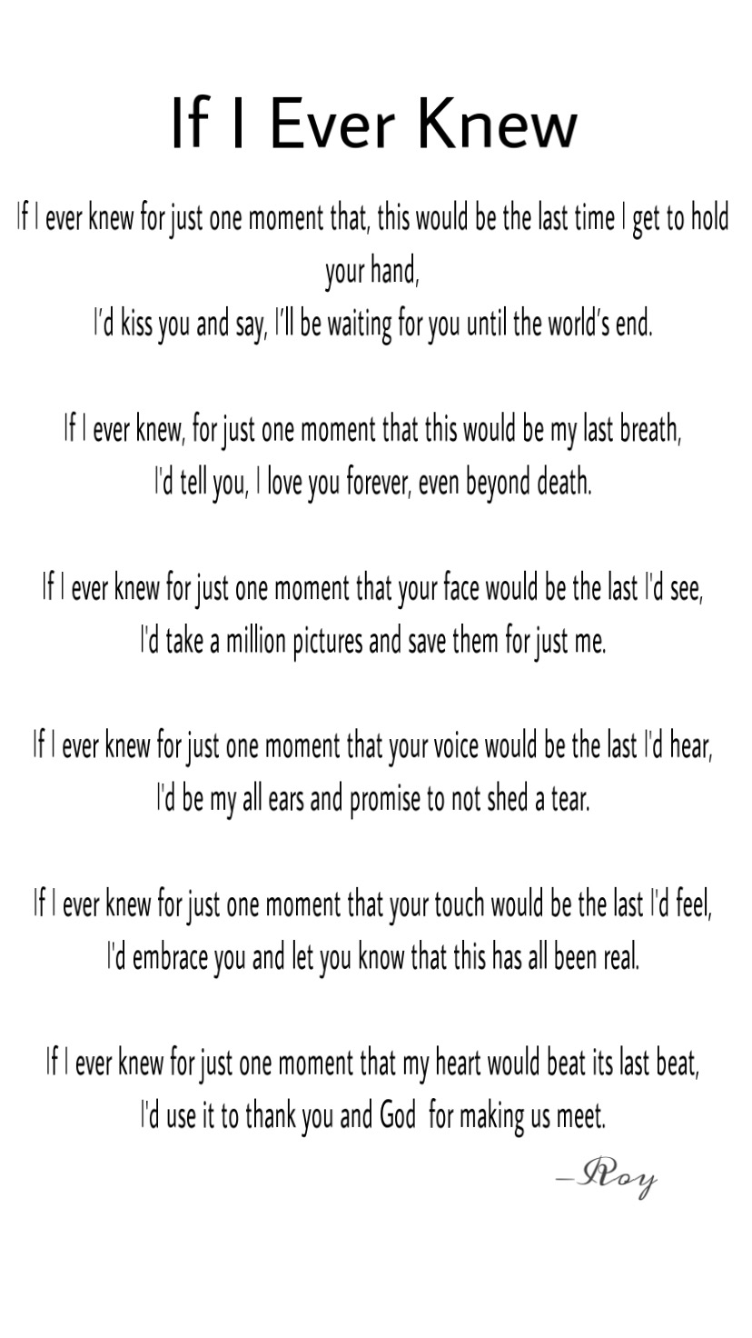If I ever Knew